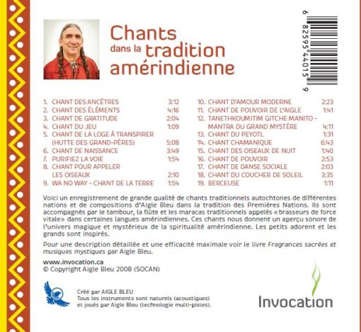 CD Chants dans la tradition amérindienne par Aigle Bleu – Image 2