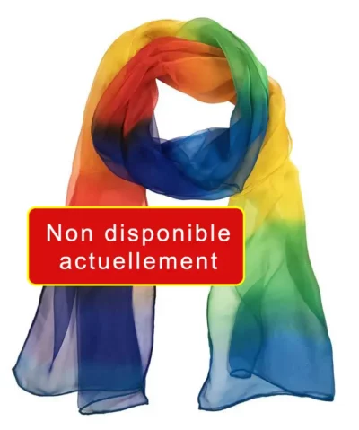 Écharpe Arc en Ciel - Crêpe de soie 45x180 cm