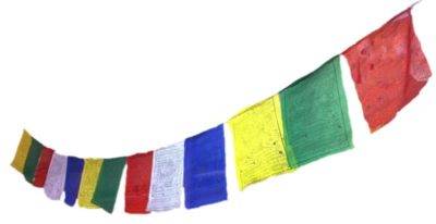Drapeaux de prières - 15 drapeaux de 20 x 27.5 cm - guirlande d'environ 3 m de long