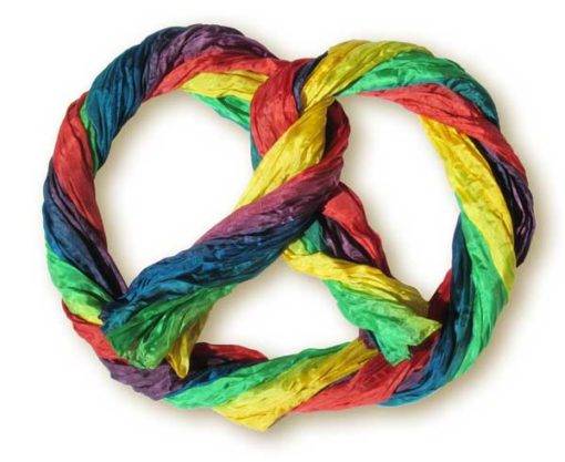 Écharpe Arc en Ciel<br>Soie froissée 90x180 cm<br>Couleurs dans la longueur – Image 3