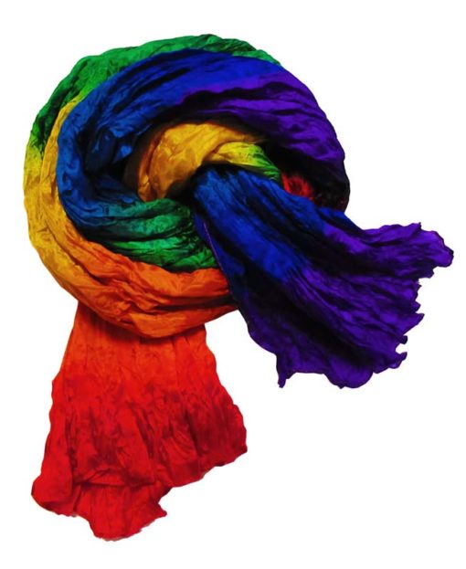 Écharpe Arc en Ciel<br>Soie froissée 90x180 cm<br>Couleurs dans la largeur – Image 4