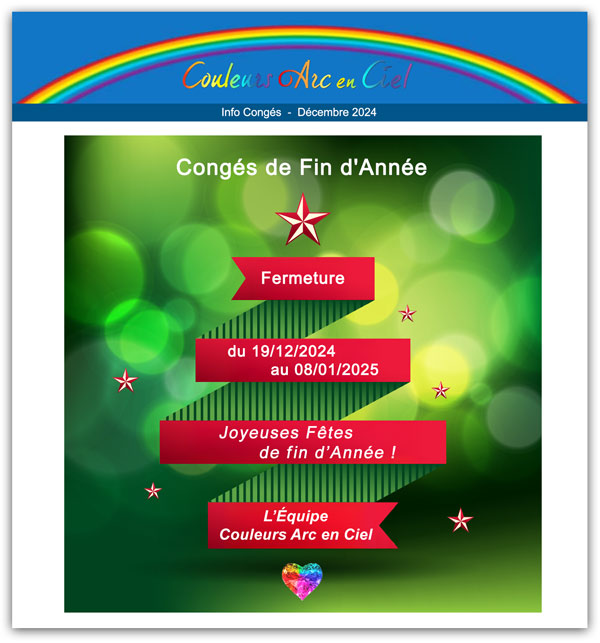 nouvelles-REV-2024-12A-conges-noel | Couleurs Arc en Ciel